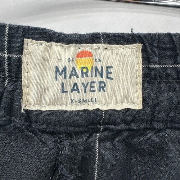 Marine Layer Allison‎ Pants Size XS Black Windowpane Tulip Hem Beach City Preppy - Picture 9 of 12